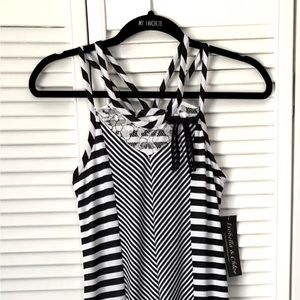 NWT Isobella & Chloe Girl's Dress Black and White Striped Size 10